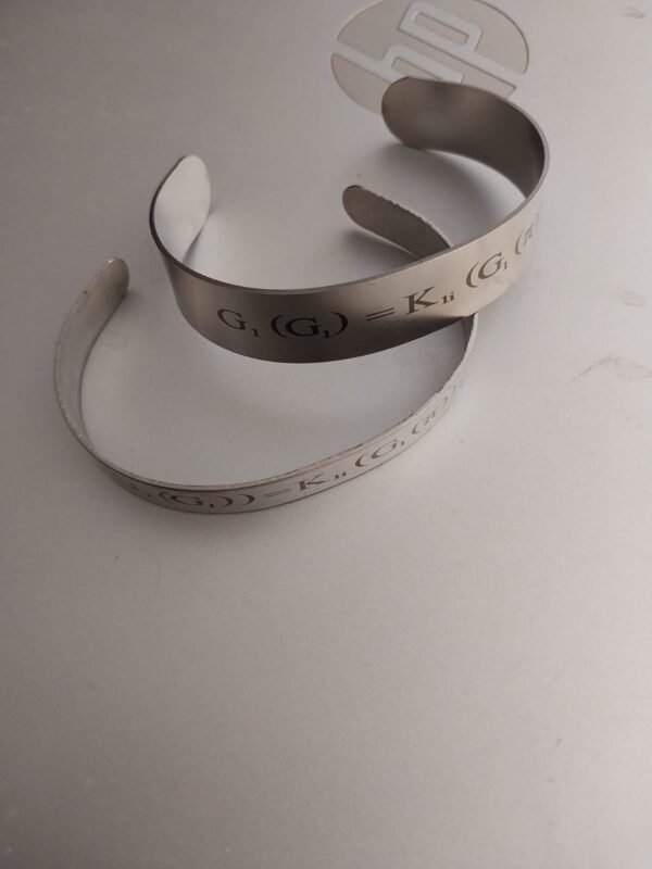 2-Dos brazaletes de acero inoxidable grabados con secuencias numéricas de Grigori Grabovoi