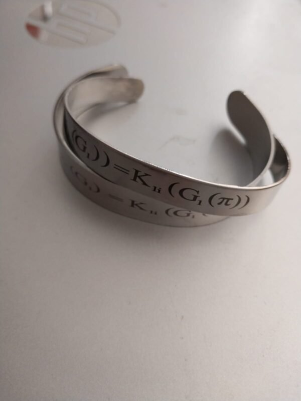 2-Dos brazaletes de acero inoxidable grabados con secuencias numéricas de Grigori Grabovoi