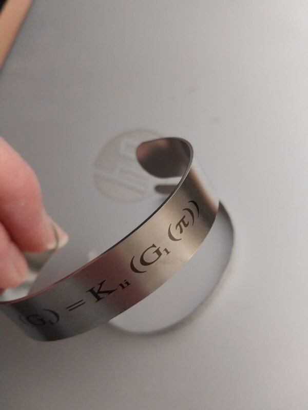 2-Dos brazaletes de acero inoxidable grabados con secuencias numéricas de Grigori Grabovoi